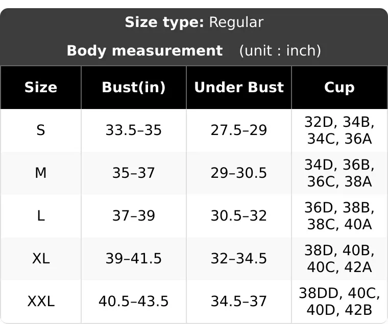CHALOVELO Long Sleeve Mesh Bodysuit - source size chart