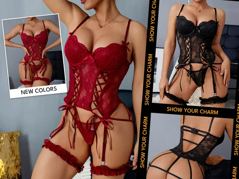 CHALOVELO Completo bustier in pizzo con ferretto - dettaglio del prodotto 6